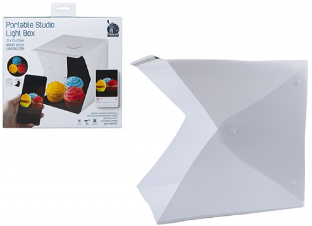 MANHATTAN GIFT CO. Studio Fotografico Portatile c/luci led In box ( cm)…x12